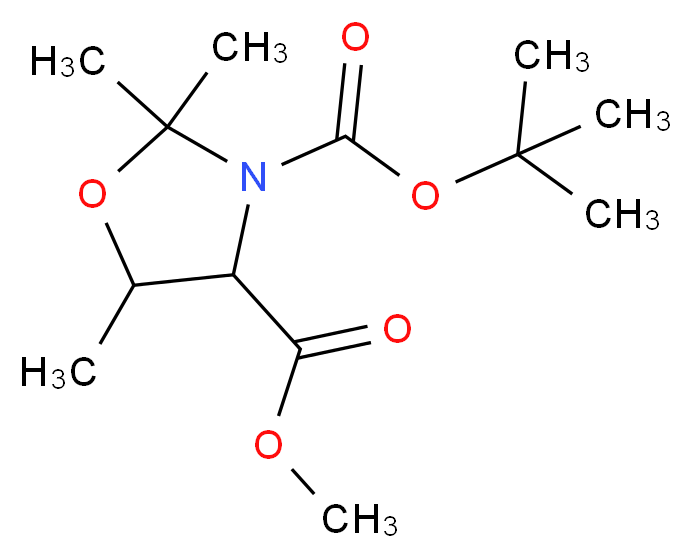 3-tert-butyl 4-methyl 2,2,5-trimethyl-1,3-oxazolidine-3,4-dicarboxylate_Molecular_structure_CAS_)