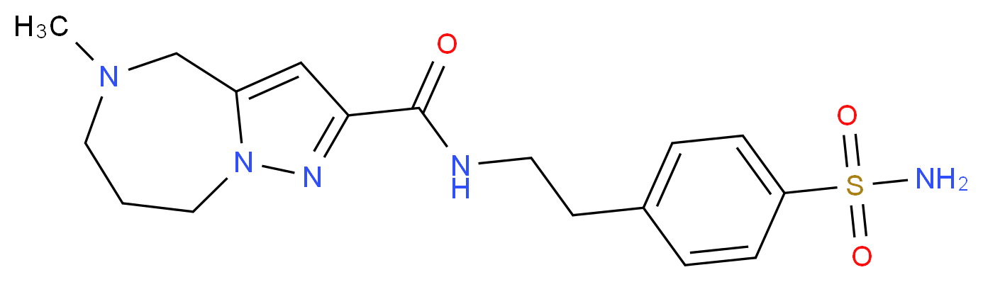 N-{2-[4-(aminosulfonyl)phenyl]ethyl}-5-methyl-5,6,7,8-tetrahydro-4H-pyrazolo[1,5-a][1,4]diazepine-2-carboxamide_Molecular_structure_CAS_)