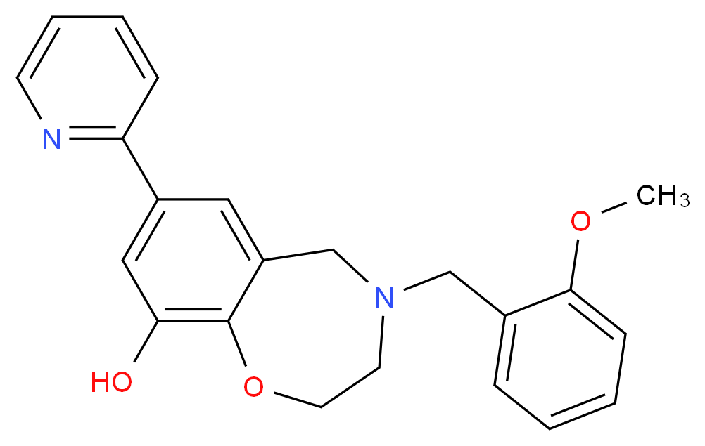 4-(2-methoxybenzyl)-7-(2-pyridinyl)-2,3,4,5-tetrahydro-1,4-benzoxazepin-9-ol_Molecular_structure_CAS_)