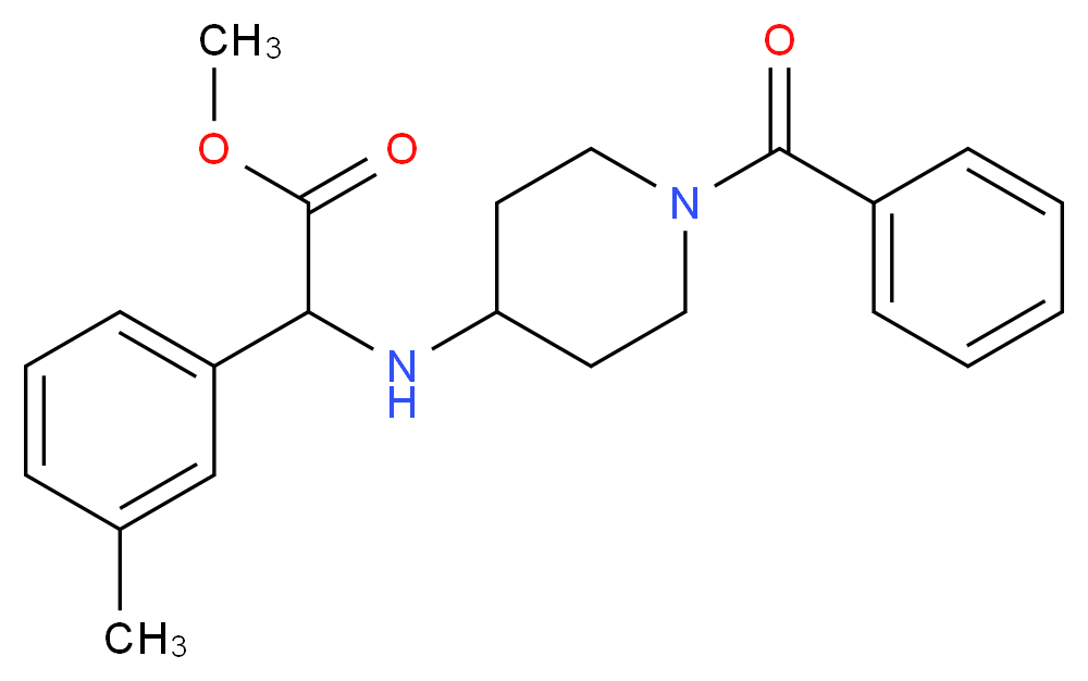 methyl [(1-benzoylpiperidin-4-yl)amino](3-methylphenyl)acetate_Molecular_structure_CAS_)