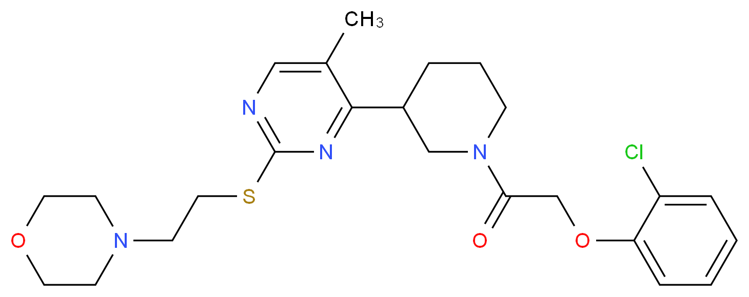 4-{2-[(4-{1-[(2-chlorophenoxy)acetyl]-3-piperidinyl}-5-methyl-2-pyrimidinyl)thio]ethyl}morpholine_Molecular_structure_CAS_)