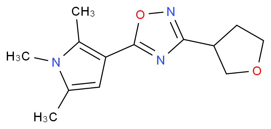 3-(tetrahydrofuran-3-yl)-5-(1,2,5-trimethyl-1H-pyrrol-3-yl)-1,2,4-oxadiazole_Molecular_structure_CAS_)