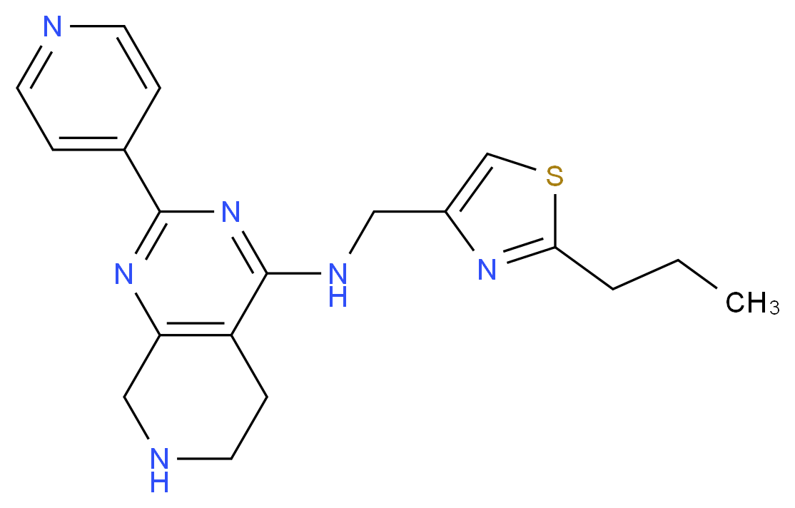 N-[(2-propyl-1,3-thiazol-4-yl)methyl]-2-pyridin-4-yl-5,6,7,8-tetrahydropyrido[3,4-d]pyrimidin-4-amine_Molecular_structure_CAS_)
