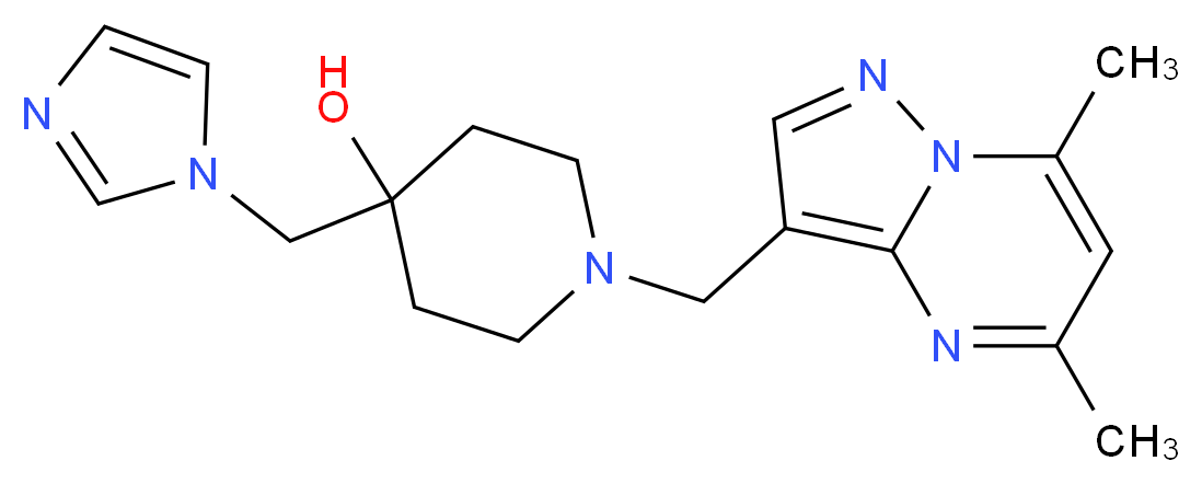 1-[(5,7-dimethylpyrazolo[1,5-a]pyrimidin-3-yl)methyl]-4-(1H-imidazol-1-ylmethyl)piperidin-4-ol_Molecular_structure_CAS_)
