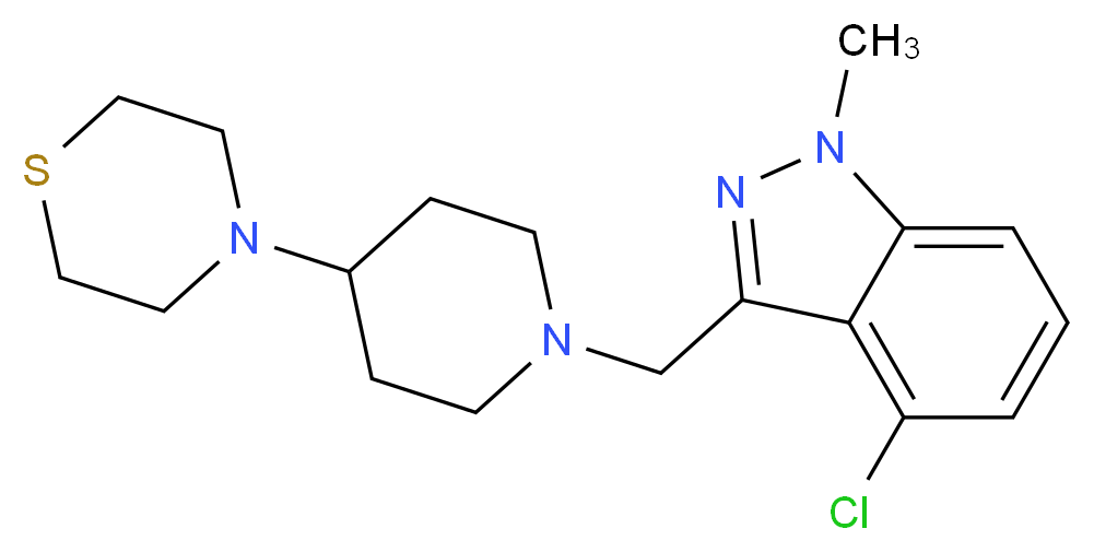 4-chloro-1-methyl-3-[(4-thiomorpholin-4-ylpiperidin-1-yl)methyl]-1H-indazole_Molecular_structure_CAS_)