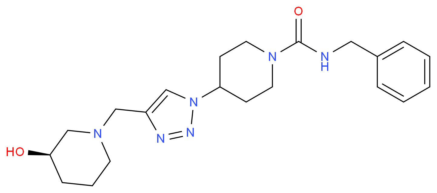 N-benzyl-4-(4-{[(3R)-3-hydroxypiperidin-1-yl]methyl}-1H-1,2,3-triazol-1-yl)piperidine-1-carboxamide_Molecular_structure_CAS_)