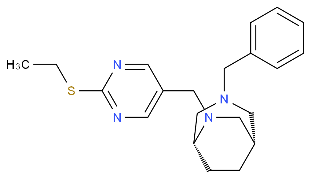 (1S*,5R*)-3-benzyl-6-{[2-(ethylthio)pyrimidin-5-yl]methyl}-3,6-diazabicyclo[3.2.2]nonane_Molecular_structure_CAS_)