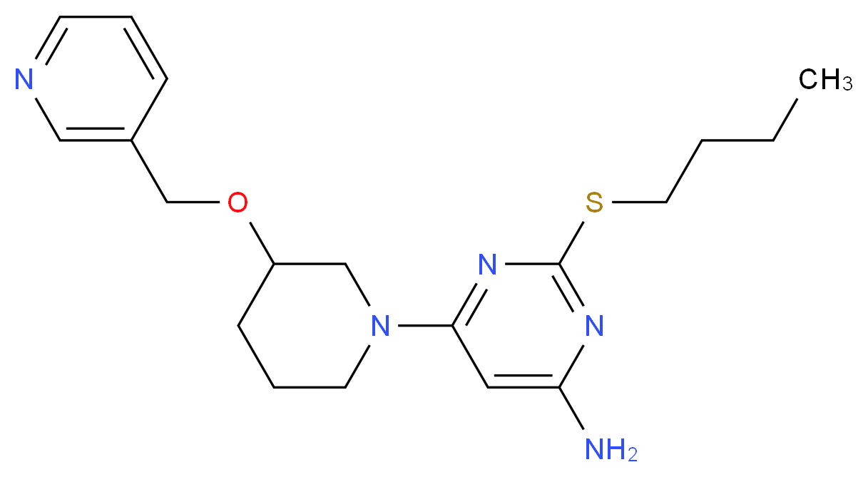 2-(butylthio)-6-[3-(pyridin-3-ylmethoxy)piperidin-1-yl]pyrimidin-4-amine_Molecular_structure_CAS_)