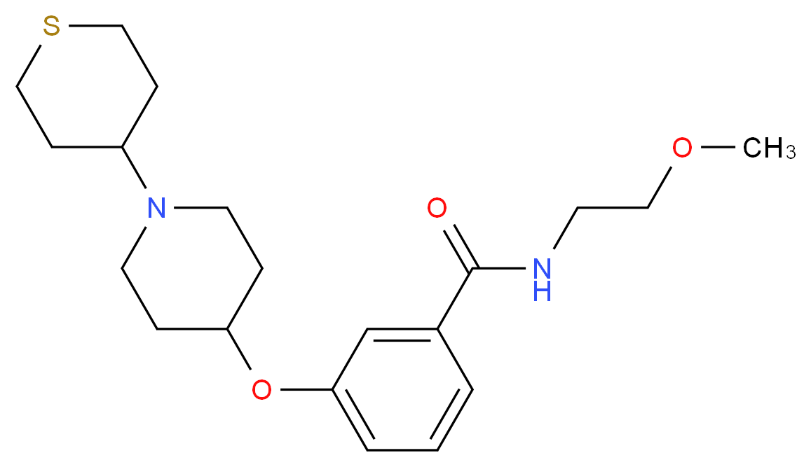 N-(2-methoxyethyl)-3-{[1-(tetrahydro-2H-thiopyran-4-yl)-4-piperidinyl]oxy}benzamide_Molecular_structure_CAS_)