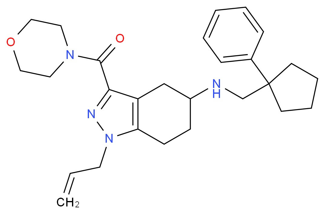 1-allyl-3-(4-morpholinylcarbonyl)-N-[(1-phenylcyclopentyl)methyl]-4,5,6,7-tetrahydro-1H-indazol-5-amine_Molecular_structure_CAS_)