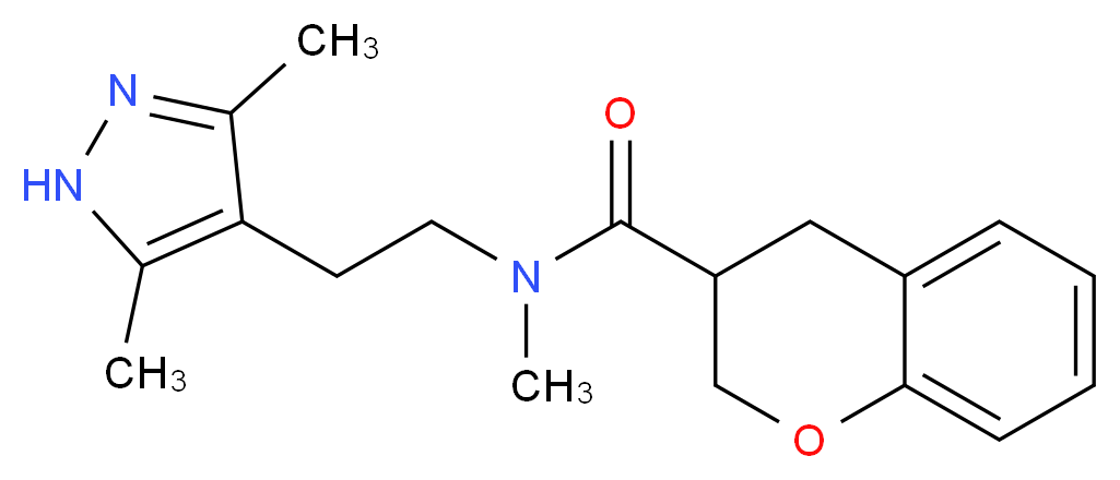 N-[2-(3,5-dimethyl-1H-pyrazol-4-yl)ethyl]-N-methylchromane-3-carboxamide_Molecular_structure_CAS_)