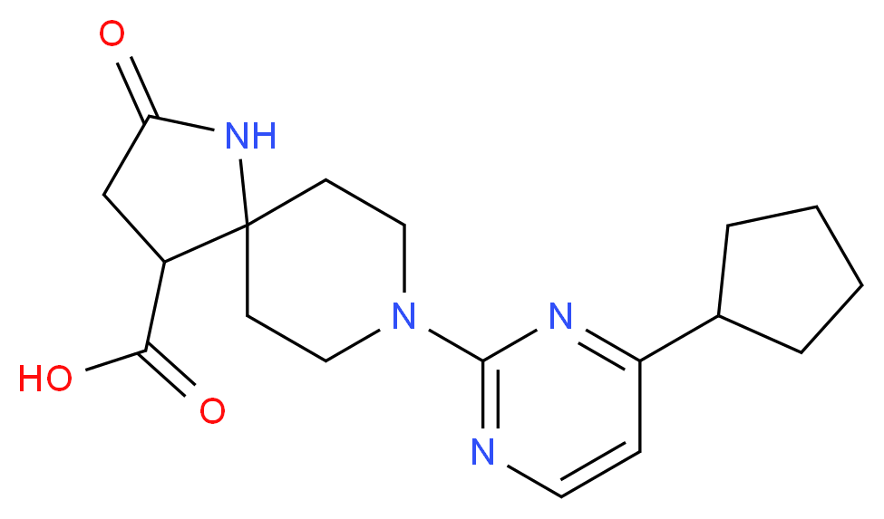 8-(4-cyclopentyl-2-pyrimidinyl)-2-oxo-1,8-diazaspiro[4.5]decane-4-carboxylic acid_Molecular_structure_CAS_)