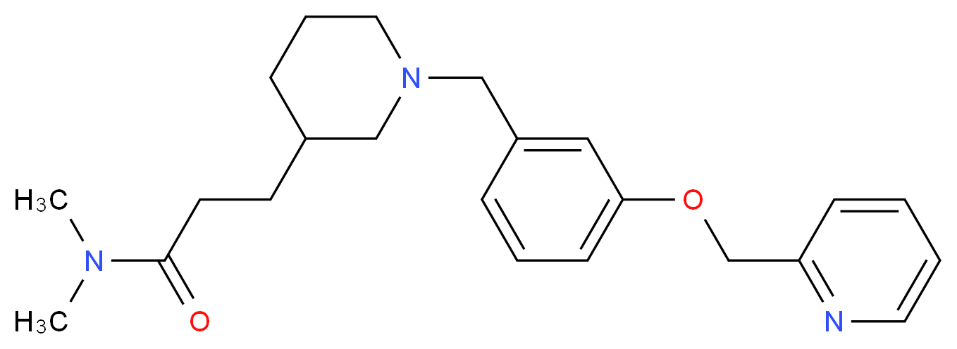 N,N-dimethyl-3-{1-[3-(2-pyridinylmethoxy)benzyl]-3-piperidinyl}propanamide_Molecular_structure_CAS_)
