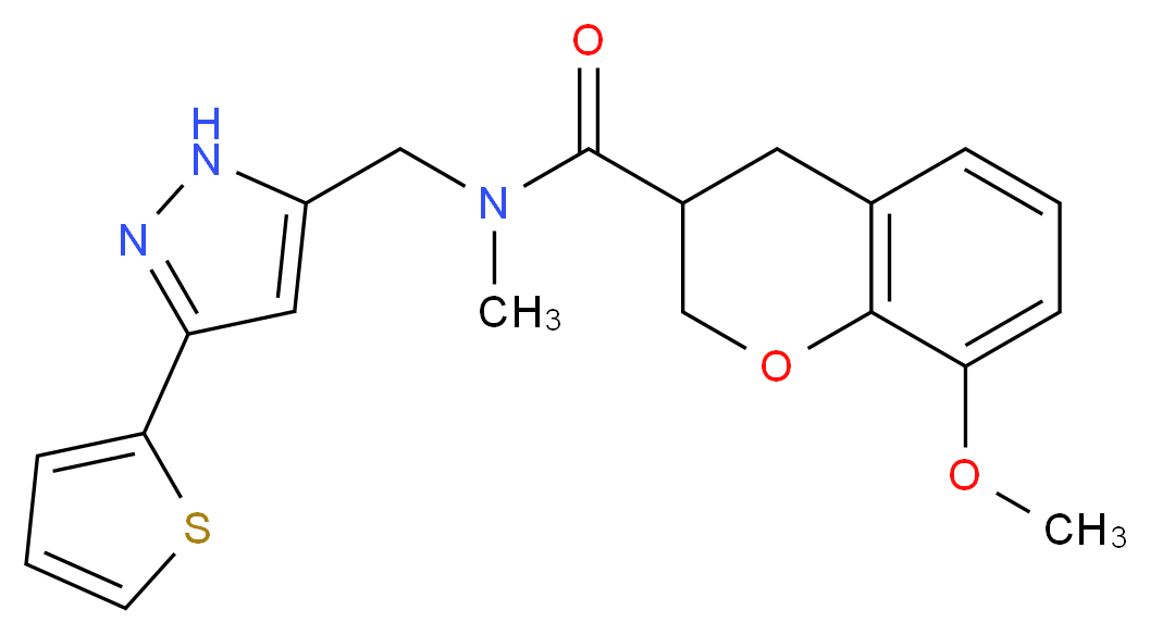 8-methoxy-N-methyl-N-{[3-(2-thienyl)-1H-pyrazol-5-yl]methyl}-3-chromanecarboxamide_Molecular_structure_CAS_)