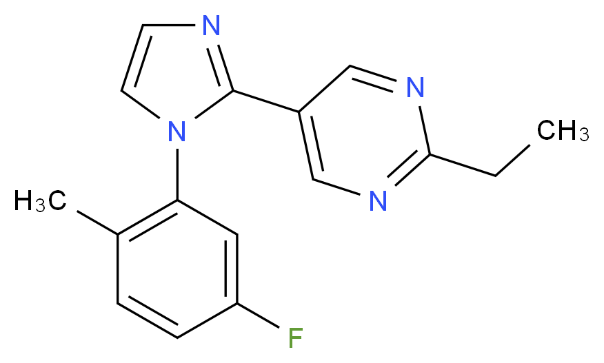 2-ethyl-5-[1-(5-fluoro-2-methylphenyl)-1H-imidazol-2-yl]pyrimidine_Molecular_structure_CAS_)