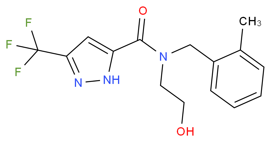 N-(2-hydroxyethyl)-N-(2-methylbenzyl)-3-(trifluoromethyl)-1H-pyrazole-5-carboxamide_Molecular_structure_CAS_)