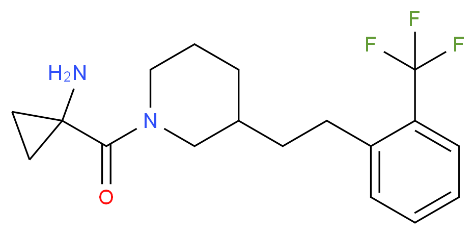 1-[(3-{2-[2-(trifluoromethyl)phenyl]ethyl}-1-piperidinyl)carbonyl]cyclopropanamine_Molecular_structure_CAS_)