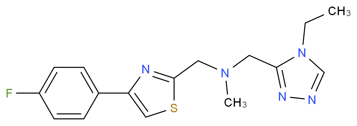 1-(4-ethyl-4H-1,2,4-triazol-3-yl)-N-{[4-(4-fluorophenyl)-1,3-thiazol-2-yl]methyl}-N-methylmethanamine_Molecular_structure_CAS_)