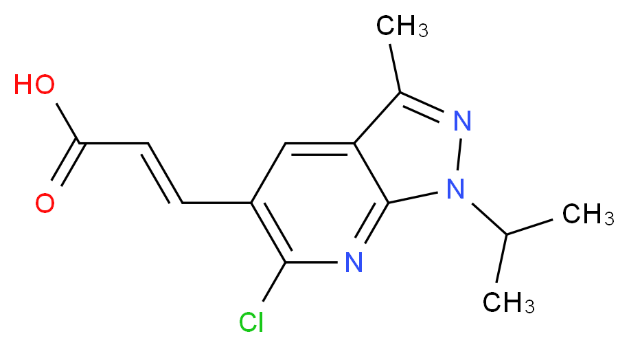 3-(6-chloro-1-isopropyl-3-methyl-1H-pyrazolo[3,4-b]pyridin-5-yl)acrylic acid_Molecular_structure_CAS_)