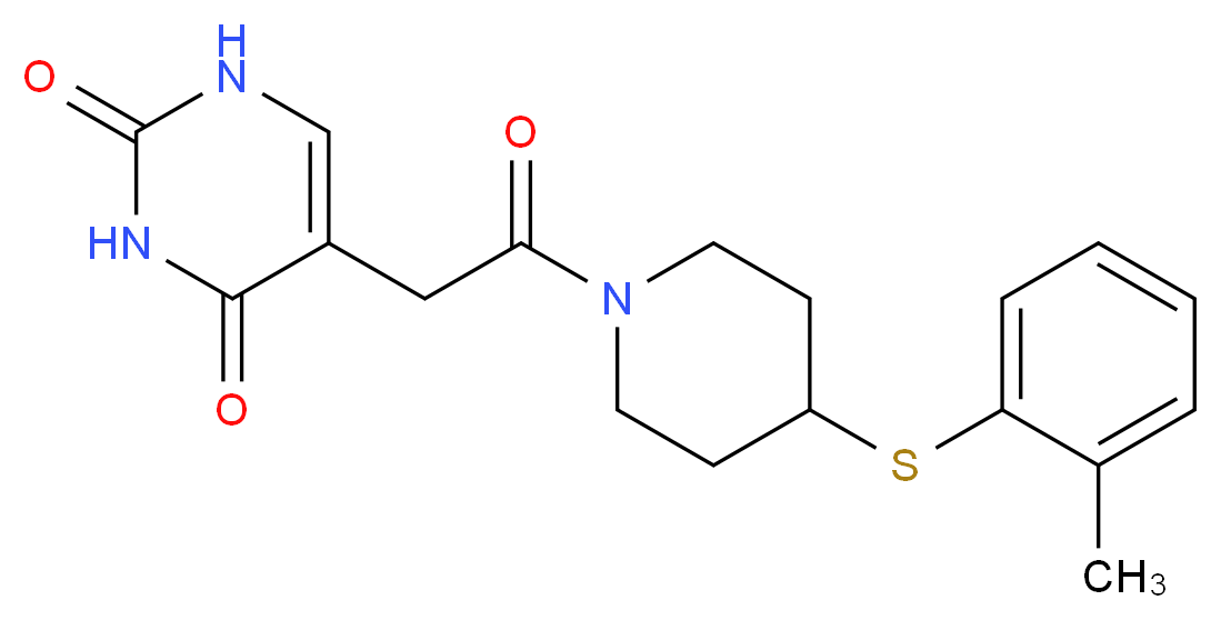 5-(2-{4-[(2-methylphenyl)thio]-1-piperidinyl}-2-oxoethyl)-2,4(1H,3H)-pyrimidinedione_Molecular_structure_CAS_)