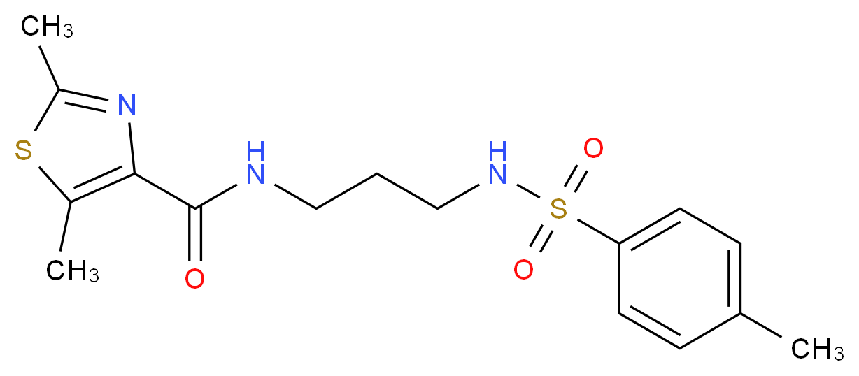 2,5-dimethyl-N-(3-{[(4-methylphenyl)sulfonyl]amino}propyl)-1,3-thiazole-4-carboxamide_Molecular_structure_CAS_)