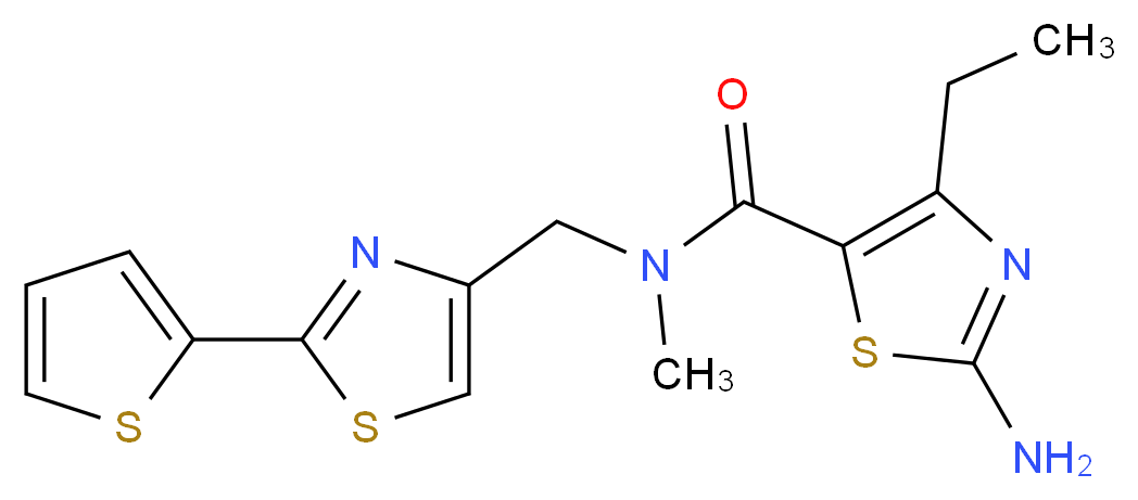 2-amino-4-ethyl-N-methyl-N-{[2-(2-thienyl)-1,3-thiazol-4-yl]methyl}-1,3-thiazole-5-carboxamide_Molecular_structure_CAS_)