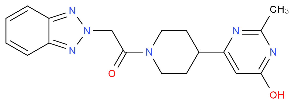6-[1-(2H-1,2,3-benzotriazol-2-ylacetyl)-4-piperidinyl]-2-methyl-4-pyrimidinol_Molecular_structure_CAS_)