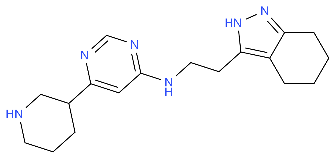 6-piperidin-3-yl-N-[2-(4,5,6,7-tetrahydro-2H-indazol-3-yl)ethyl]pyrimidin-4-amine_Molecular_structure_CAS_)
