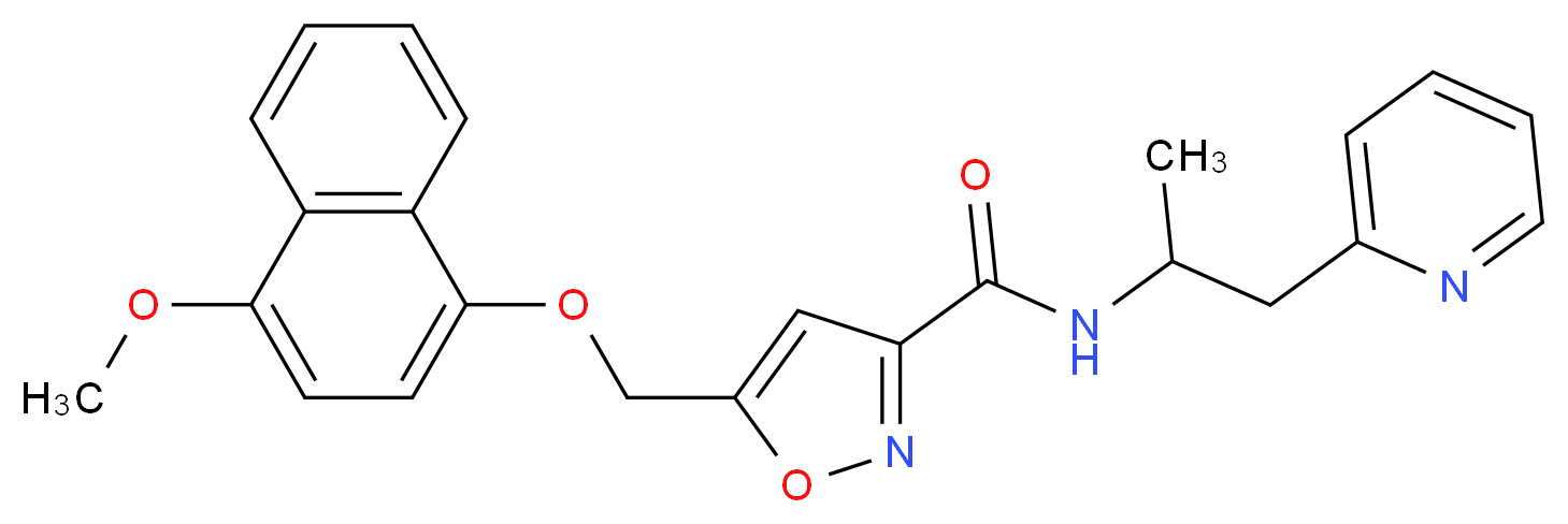 5-{[(4-methoxy-1-naphthyl)oxy]methyl}-N-[1-methyl-2-(2-pyridinyl)ethyl]-3-isoxazolecarboxamide_Molecular_structure_CAS_)
