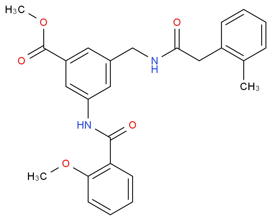 methyl 3-[(2-methoxybenzoyl)amino]-5-({[(2-methylphenyl)acetyl]amino}methyl)benzoate_Molecular_structure_CAS_)