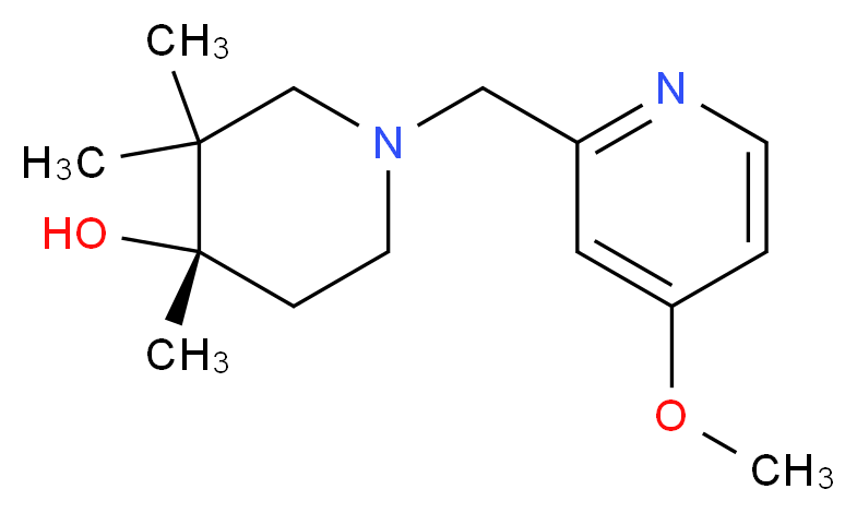 (4S*)-1-[(4-methoxypyridin-2-yl)methyl]-3,3,4-trimethylpiperidin-4-ol_Molecular_structure_CAS_)