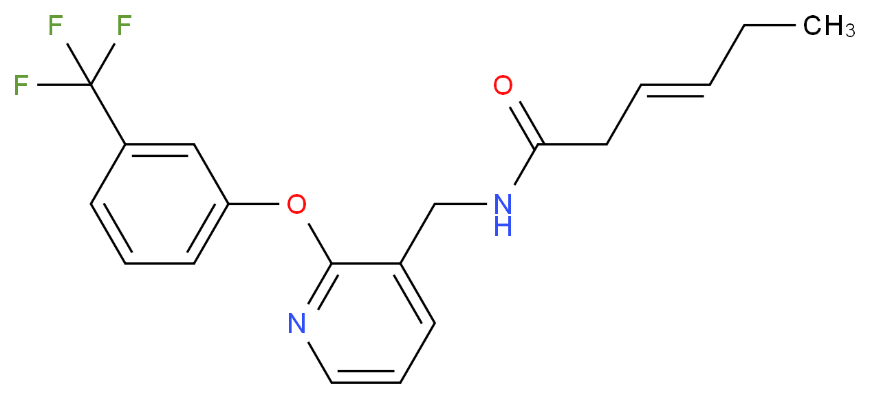 (3E)-N-({2-[3-(trifluoromethyl)phenoxy]pyridin-3-yl}methyl)hex-3-enamide_Molecular_structure_CAS_)