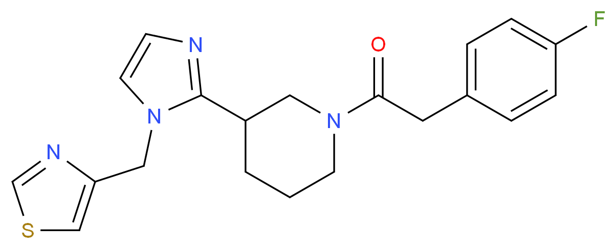 1-[(4-fluorophenyl)acetyl]-3-[1-(1,3-thiazol-4-ylmethyl)-1H-imidazol-2-yl]piperidine_Molecular_structure_CAS_)