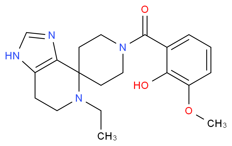 2-[(5-ethyl-1,5,6,7-tetrahydro-1'H-spiro[imidazo[4,5-c]pyridine-4,4'-piperidin]-1'-yl)carbonyl]-6-methoxyphenol_Molecular_structure_CAS_)