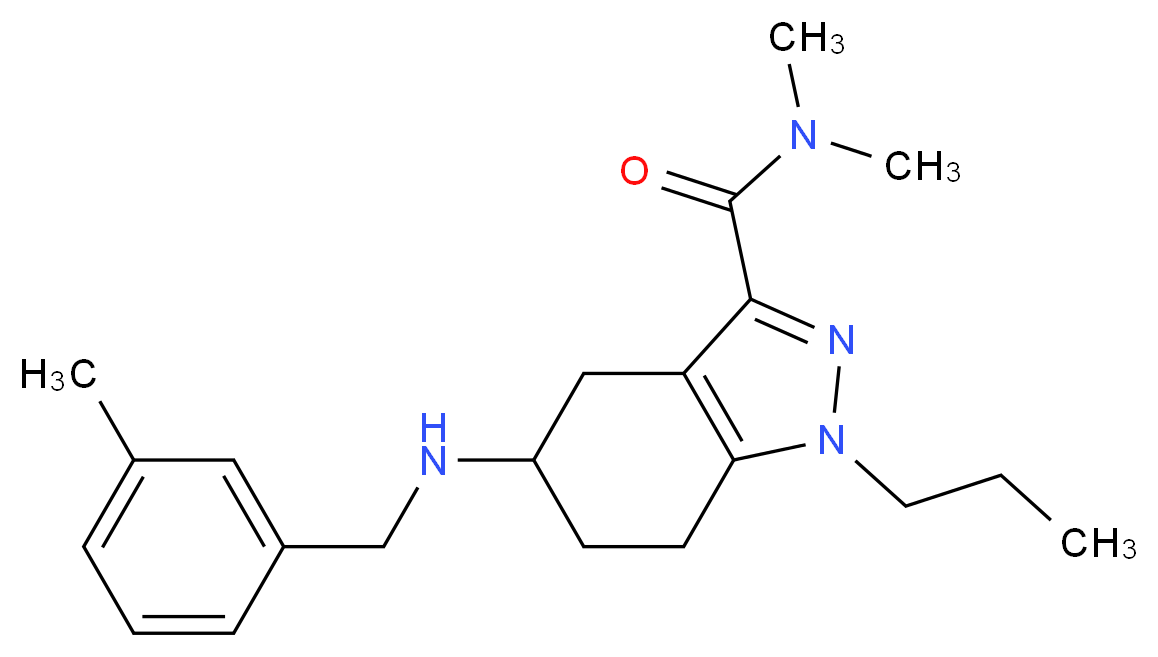 N,N-dimethyl-5-[(3-methylbenzyl)amino]-1-propyl-4,5,6,7-tetrahydro-1H-indazole-3-carboxamide_Molecular_structure_CAS_)