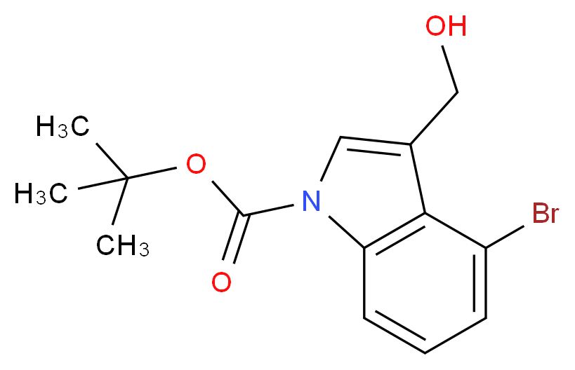 4-Bromo-3-(hydroxymethyl)-1H-indole, N-BOC protected 98%_Molecular_structure_CAS_)