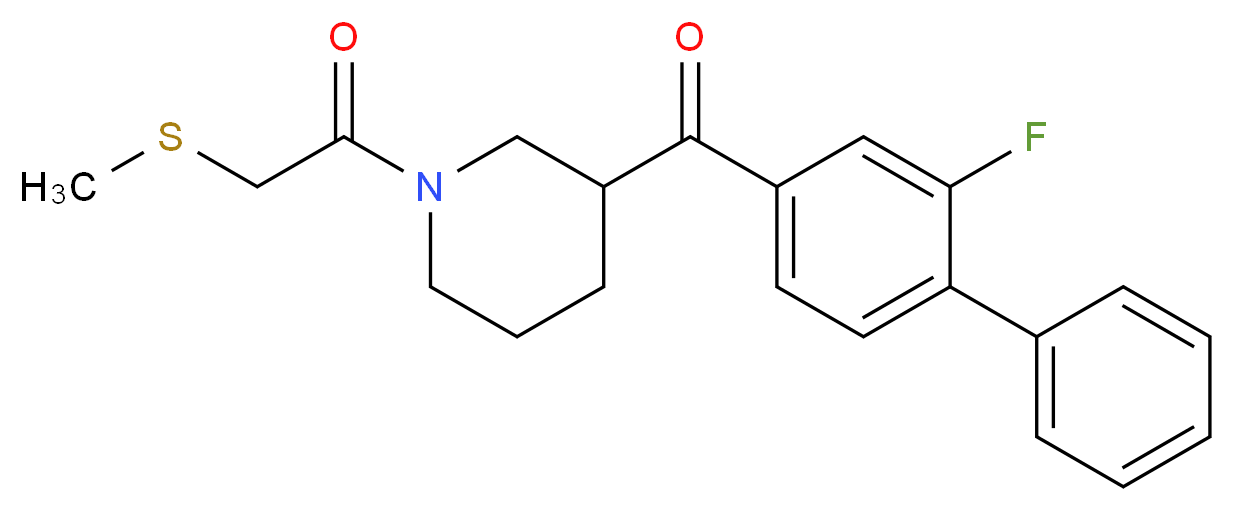 (2-fluoro-4-biphenylyl){1-[(methylthio)acetyl]-3-piperidinyl}methanone_Molecular_structure_CAS_)