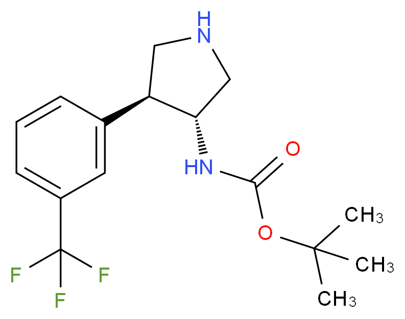 tert-butyl (3R,4S)-4-(3-(trifluoromethyl)phenyl)pyrrolidin-3-ylcarbamate_Molecular_structure_CAS_1260592-06-0)
