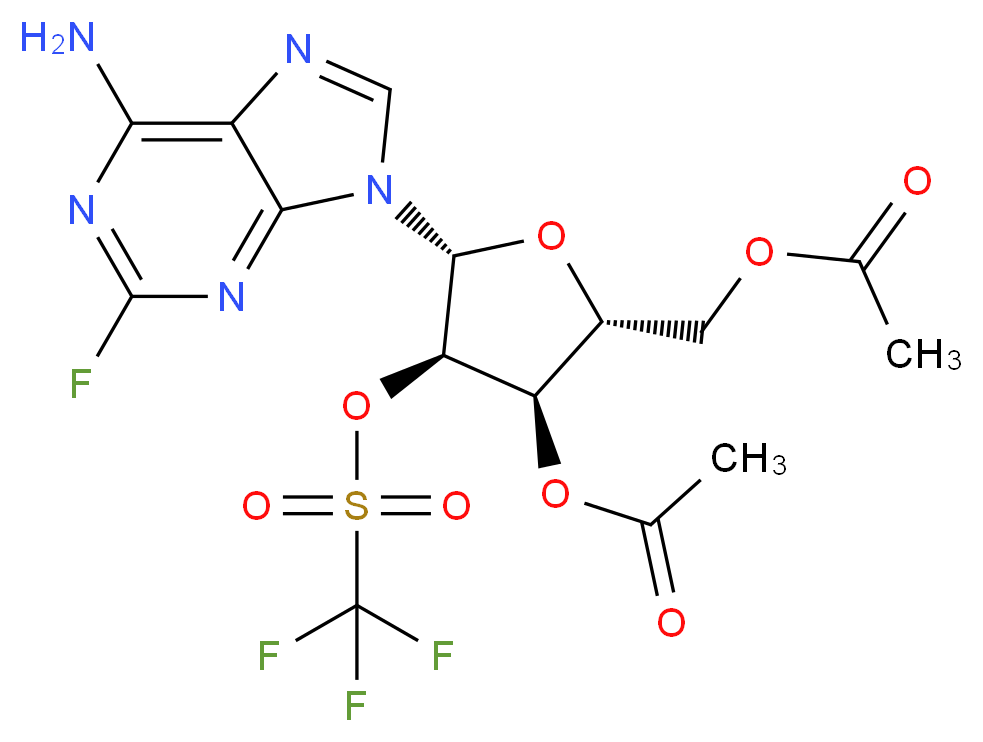 ((2R,3R,4R,5R)-3-Acetoxy-5-(6-amino-2-fluoro-9H-purin-9-yl)-4-(((trifluoromethyl)sulfonyl)oxy)tetrahydrofuran-2-yl)methyl acetate_Molecular_structure_CAS_161109-76-8)