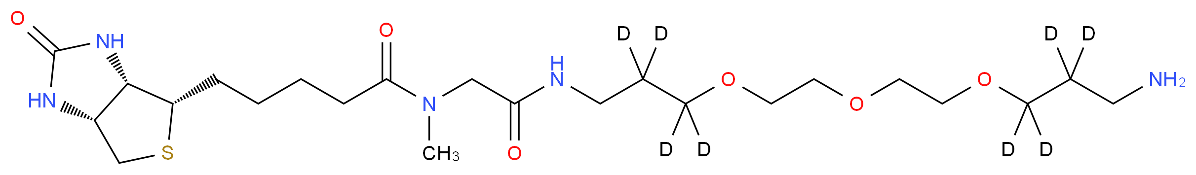 13-Amino-4,7,10-trioxatridecanyl-2,2',3,3',11,11',12,12'-d8)-N-methyl-N-biotinylglycinamide_Molecular_structure_CAS_)