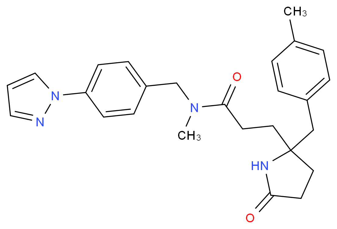 N-methyl-3-[2-(4-methylbenzyl)-5-oxo-2-pyrrolidinyl]-N-[4-(1H-pyrazol-1-yl)benzyl]propanamide_Molecular_structure_CAS_)