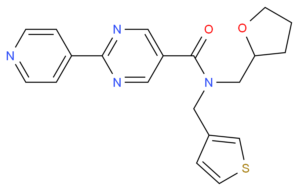 2-pyridin-4-yl-N-(tetrahydrofuran-2-ylmethyl)-N-(3-thienylmethyl)pyrimidine-5-carboxamide_Molecular_structure_CAS_)