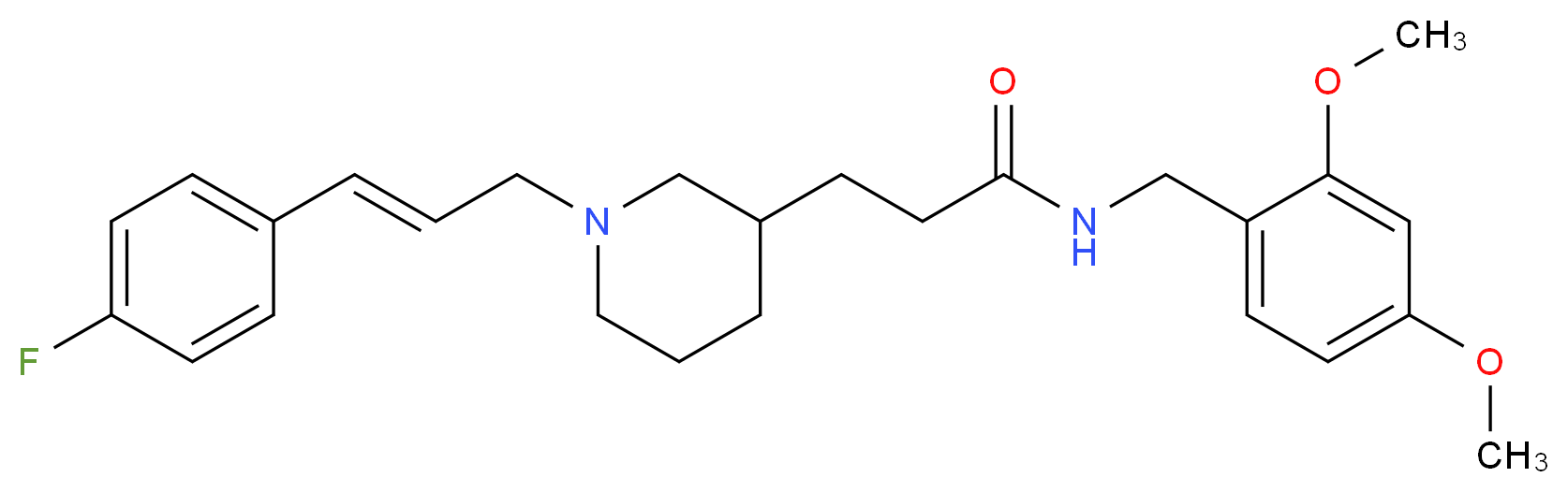 N-(2,4-dimethoxybenzyl)-3-{1-[(2E)-3-(4-fluorophenyl)-2-propen-1-yl]-3-piperidinyl}propanamide_Molecular_structure_CAS_)
