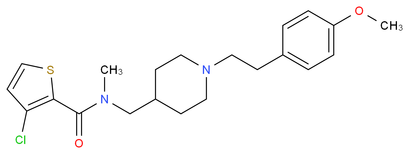 3-chloro-N-({1-[2-(4-methoxyphenyl)ethyl]-4-piperidinyl}methyl)-N-methyl-2-thiophenecarboxamide_Molecular_structure_CAS_)