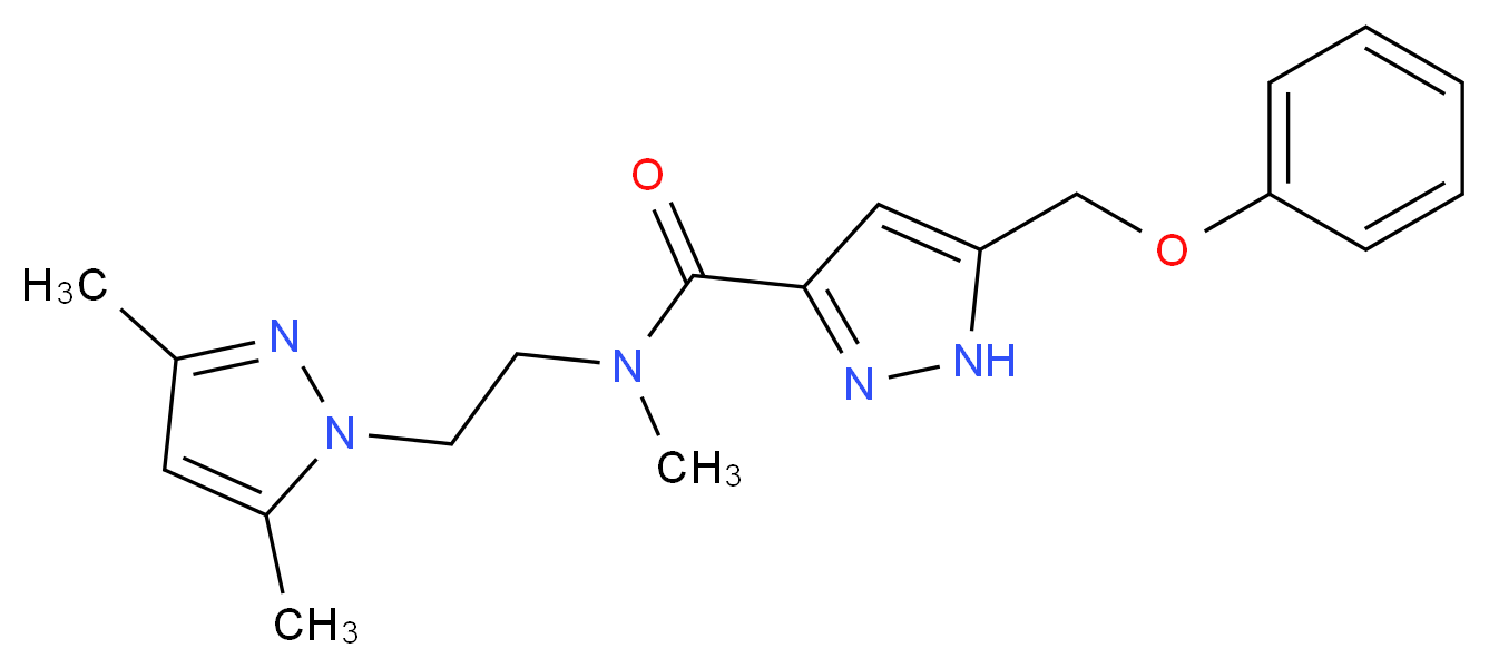 N-[2-(3,5-dimethyl-1H-pyrazol-1-yl)ethyl]-N-methyl-5-(phenoxymethyl)-1H-pyrazole-3-carboxamide_Molecular_structure_CAS_)