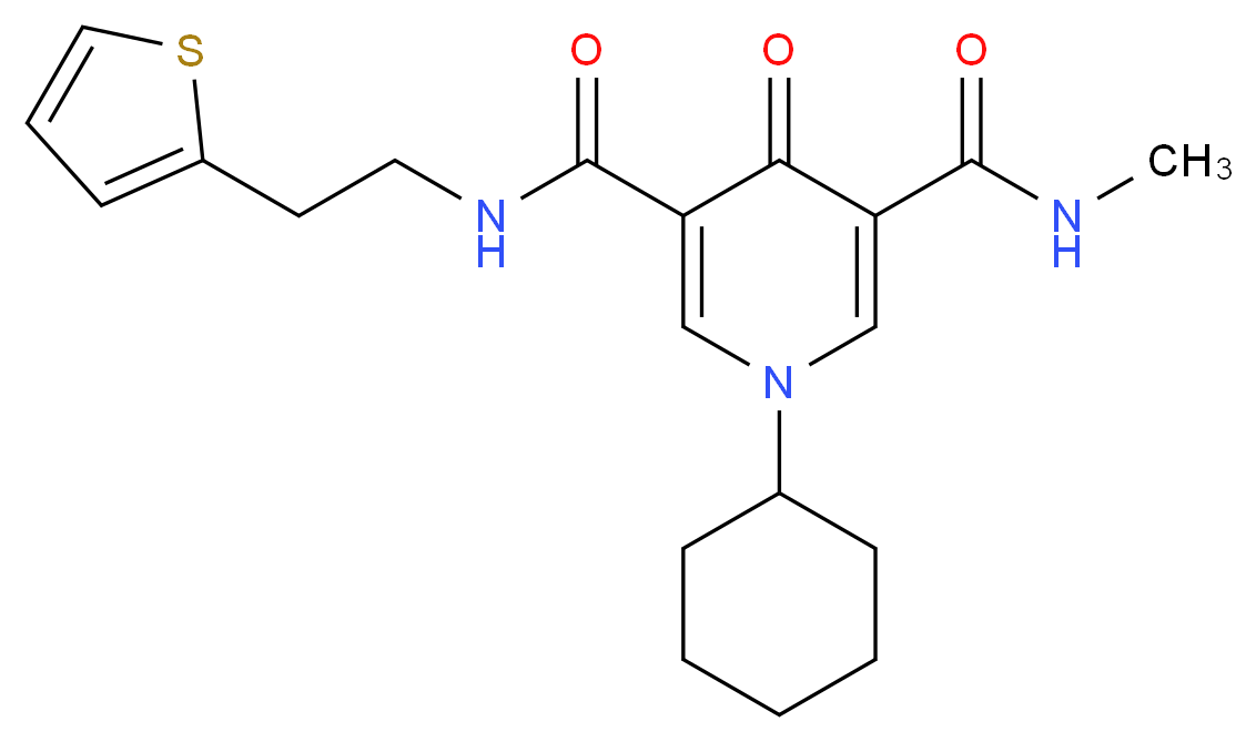 1-cyclohexyl-N-methyl-4-oxo-N'-[2-(2-thienyl)ethyl]-1,4-dihydro-3,5-pyridinedicarboxamide_Molecular_structure_CAS_)