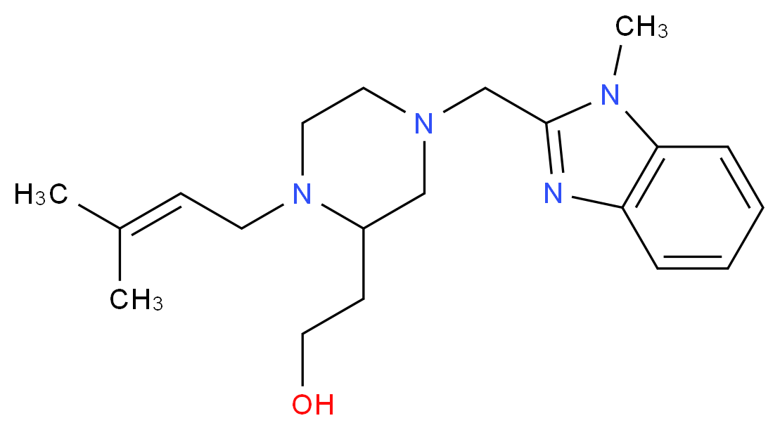 2-[4-[(1-methyl-1H-benzimidazol-2-yl)methyl]-1-(3-methyl-2-buten-1-yl)-2-piperazinyl]ethanol_Molecular_structure_CAS_)