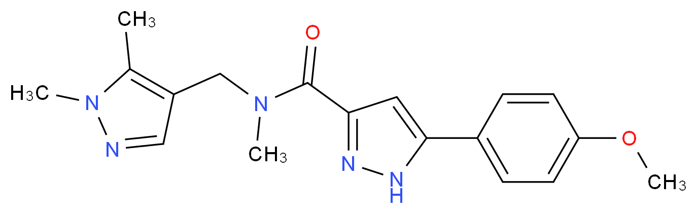 N-[(1,5-dimethyl-1H-pyrazol-4-yl)methyl]-5-(4-methoxyphenyl)-N-methyl-1H-pyrazole-3-carboxamide_Molecular_structure_CAS_)