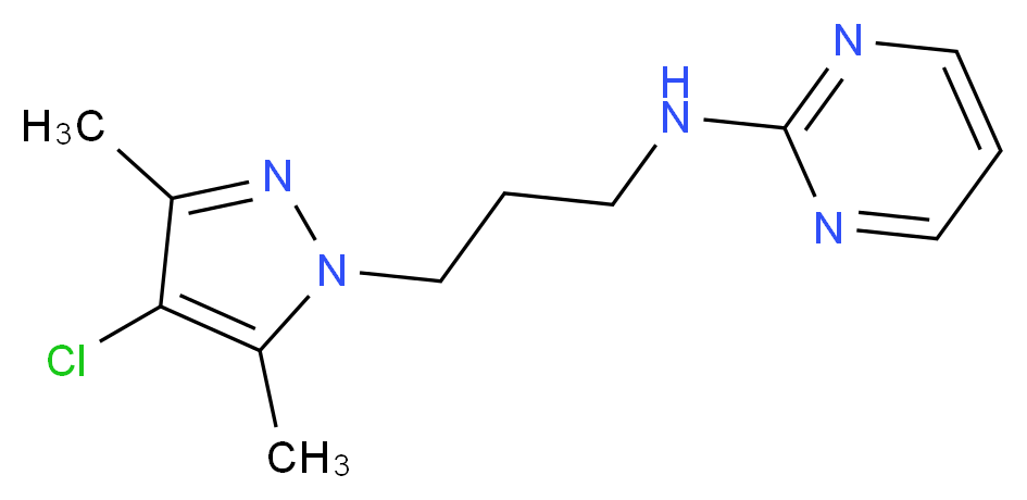 N-[3-(4-chloro-3,5-dimethyl-1H-pyrazol-1-yl)propyl]pyrimidin-2-amine_Molecular_structure_CAS_)