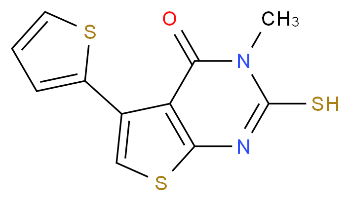 2-Mercapto-3-methyl-5-thiophen-2-yl-3H-thieno[2,3-d]pyrimidin-4-one_Molecular_structure_CAS_)